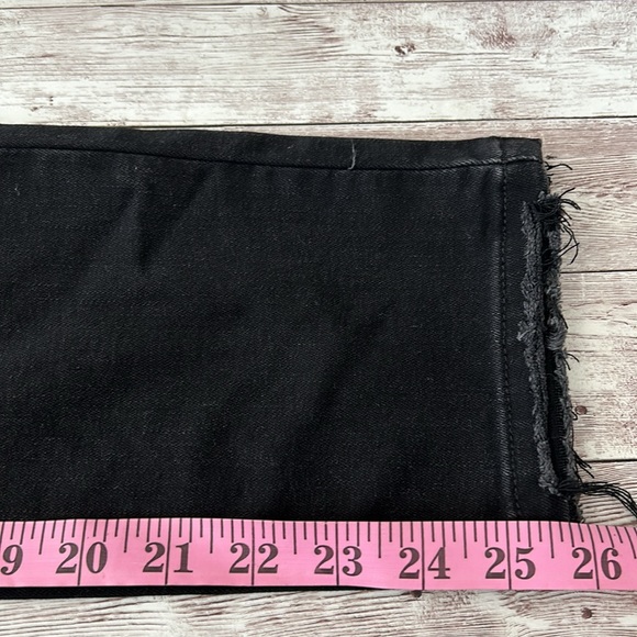 Pinkblush Faded Black Distressed Raw Hem Full Panel Maternity Jeans - Picture 7 of 10